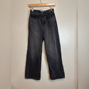 Reformation Black Flare Wide Leg Jeans